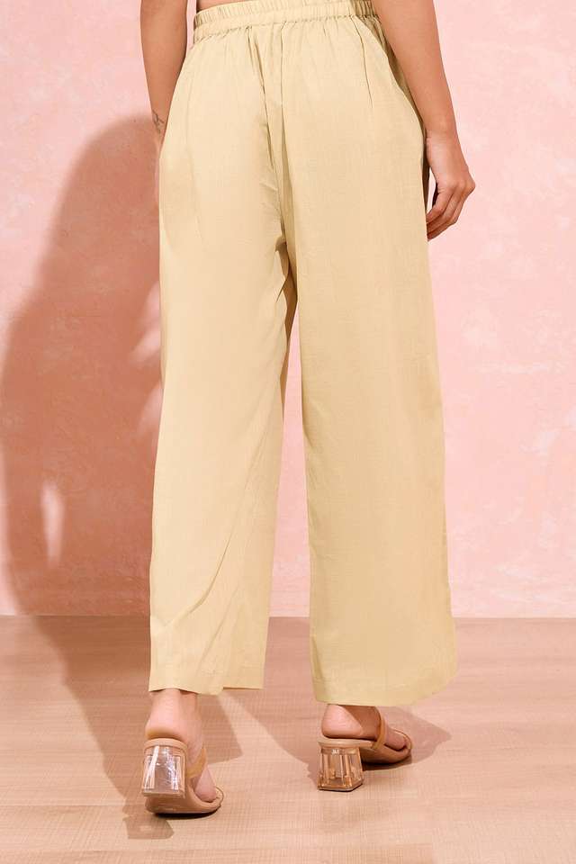 Beige Woven Pure Cotton Trouser thumbnail image number null