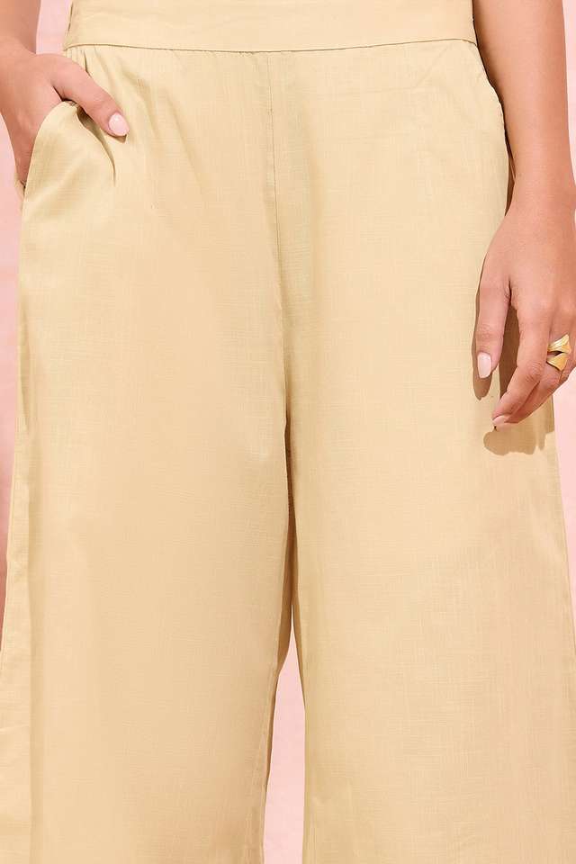 Beige Woven Pure Cotton Trouser thumbnail image number null