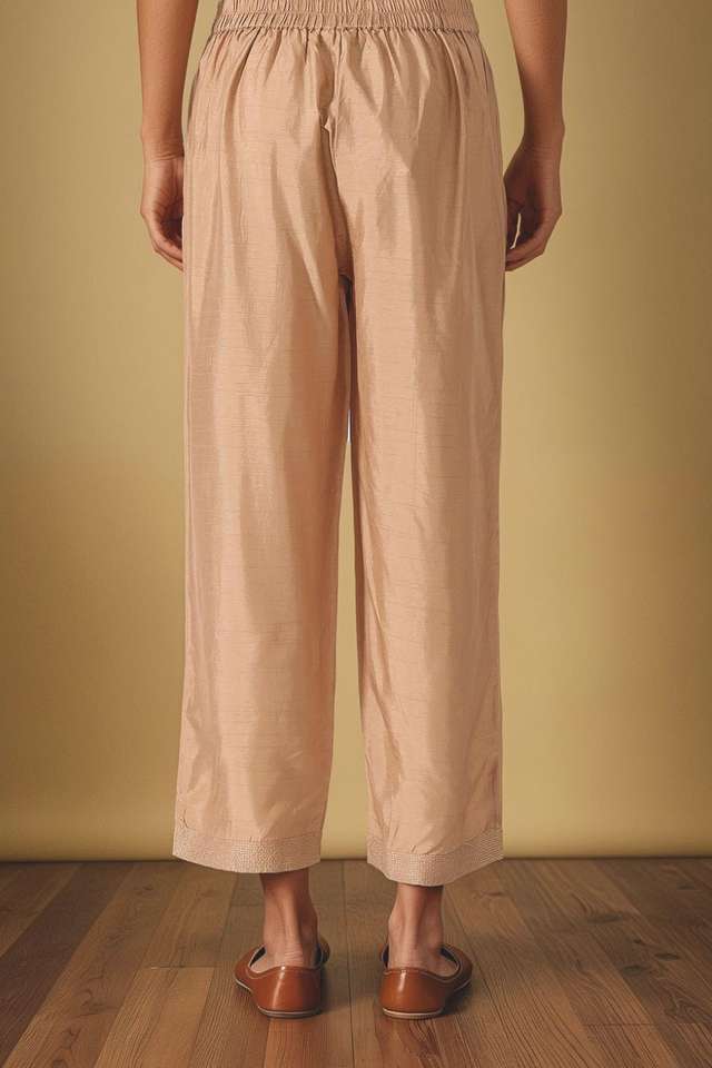 Gold Viscose Embroidered Trouser thumbnail image number null