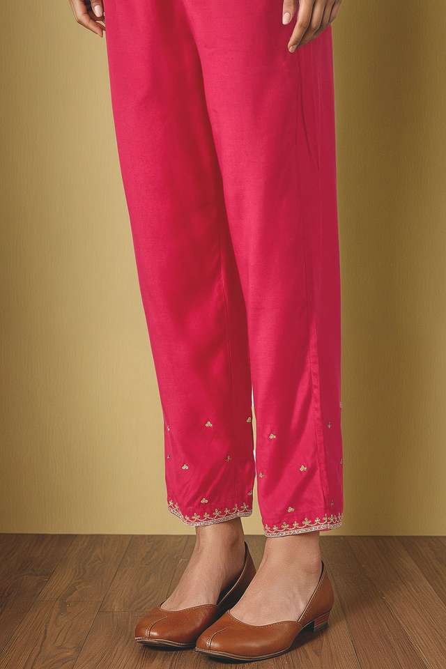 Pink Viscose Aari Trouser thumbnail image number null