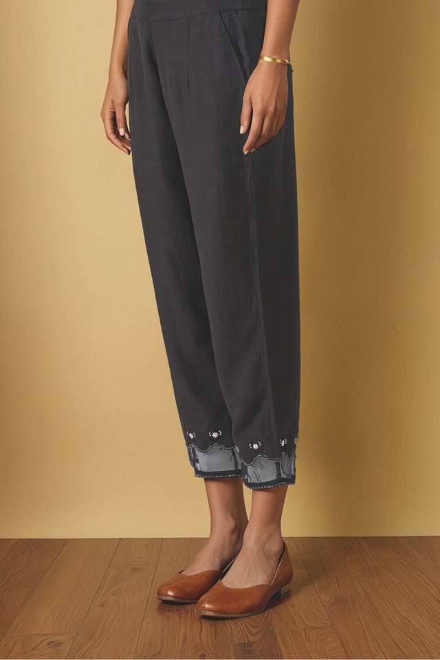 Black Viscose Aari Trouser thumbnail image number null