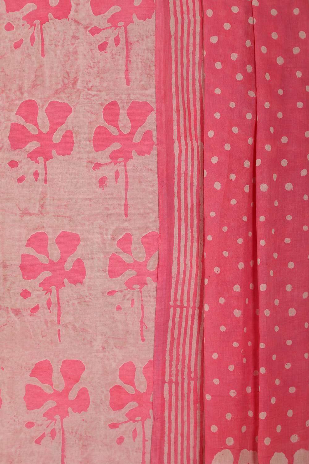 Pink Pure Cotton Linen Dabu Block Printed Unstitched Suit Set image number null