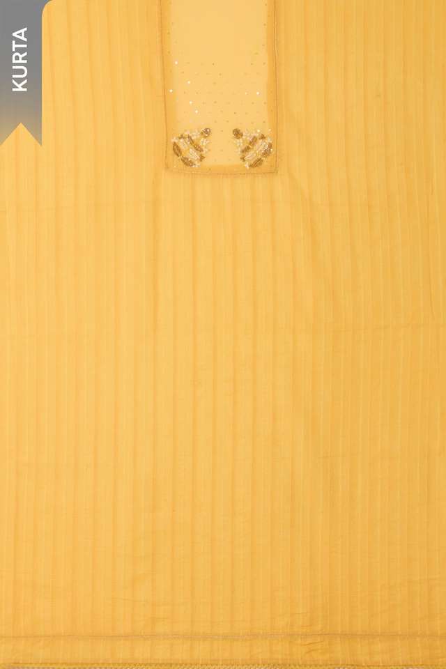Light Yellow Pure Cotton Embroidered Unstitched Suit Set thumbnail image number null