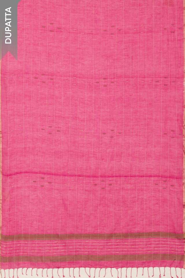 Pink Pure Cotton Jamdani Unstitched Suit Set thumbnail image number null