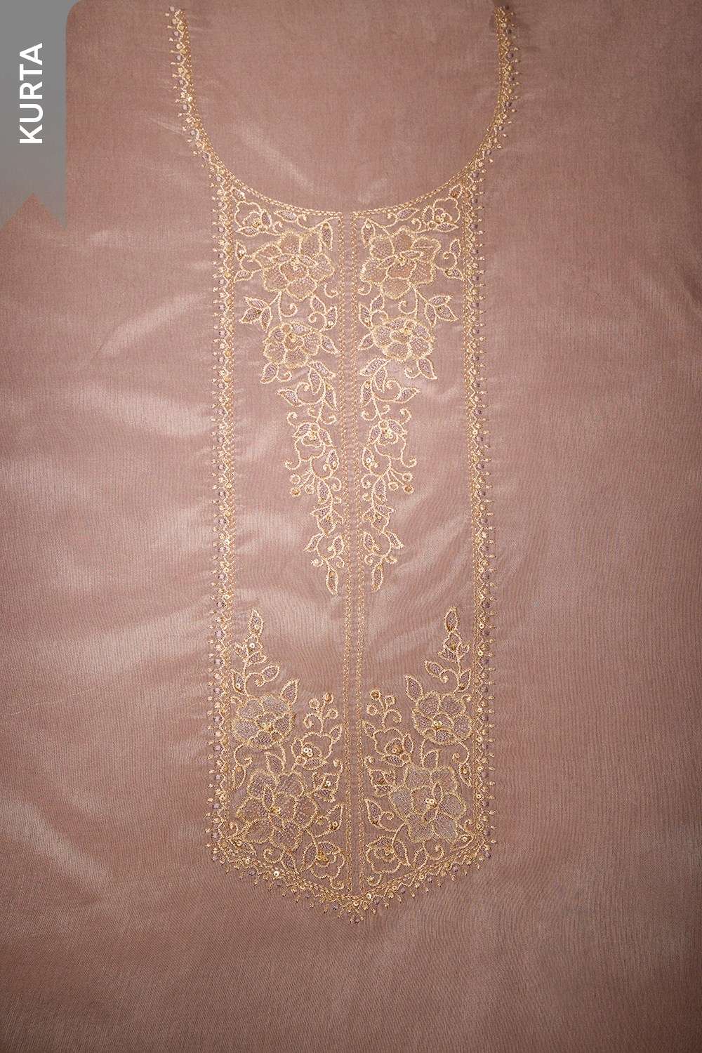Grey Viscose Embroidered Unstitched Suit Set image number null