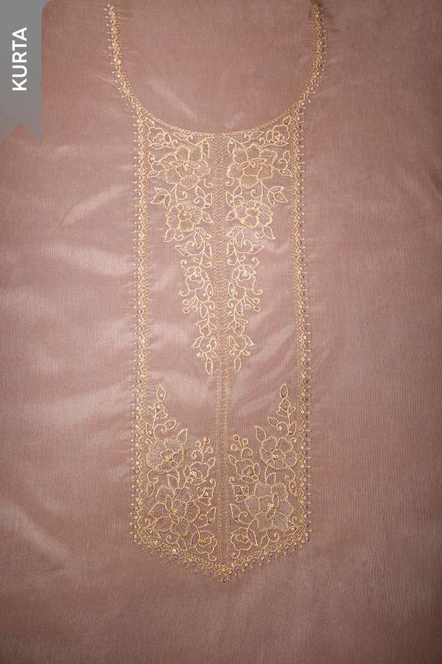Grey Viscose Embroidered Unstitched Suit Set thumbnail image number null