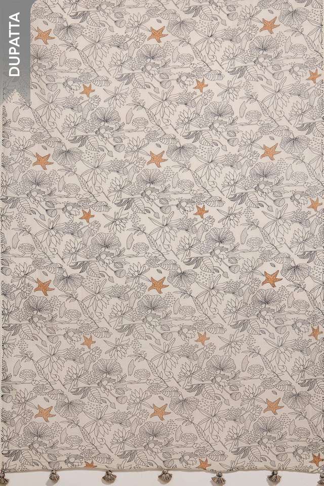 Off White Pure Silk Cotton Embroidered Unstitched Suit Set thumbnail image number null