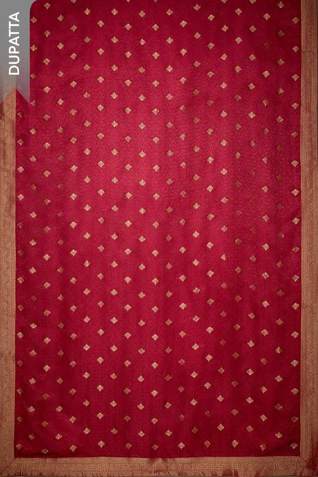 Dark Red Viscose Brocade Unstitched Suit Set thumbnail image number null