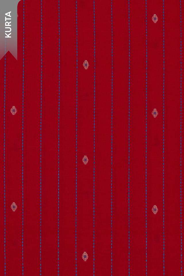 Red Woven Pure Cotton Unstitched Suit Set thumbnail image number null
