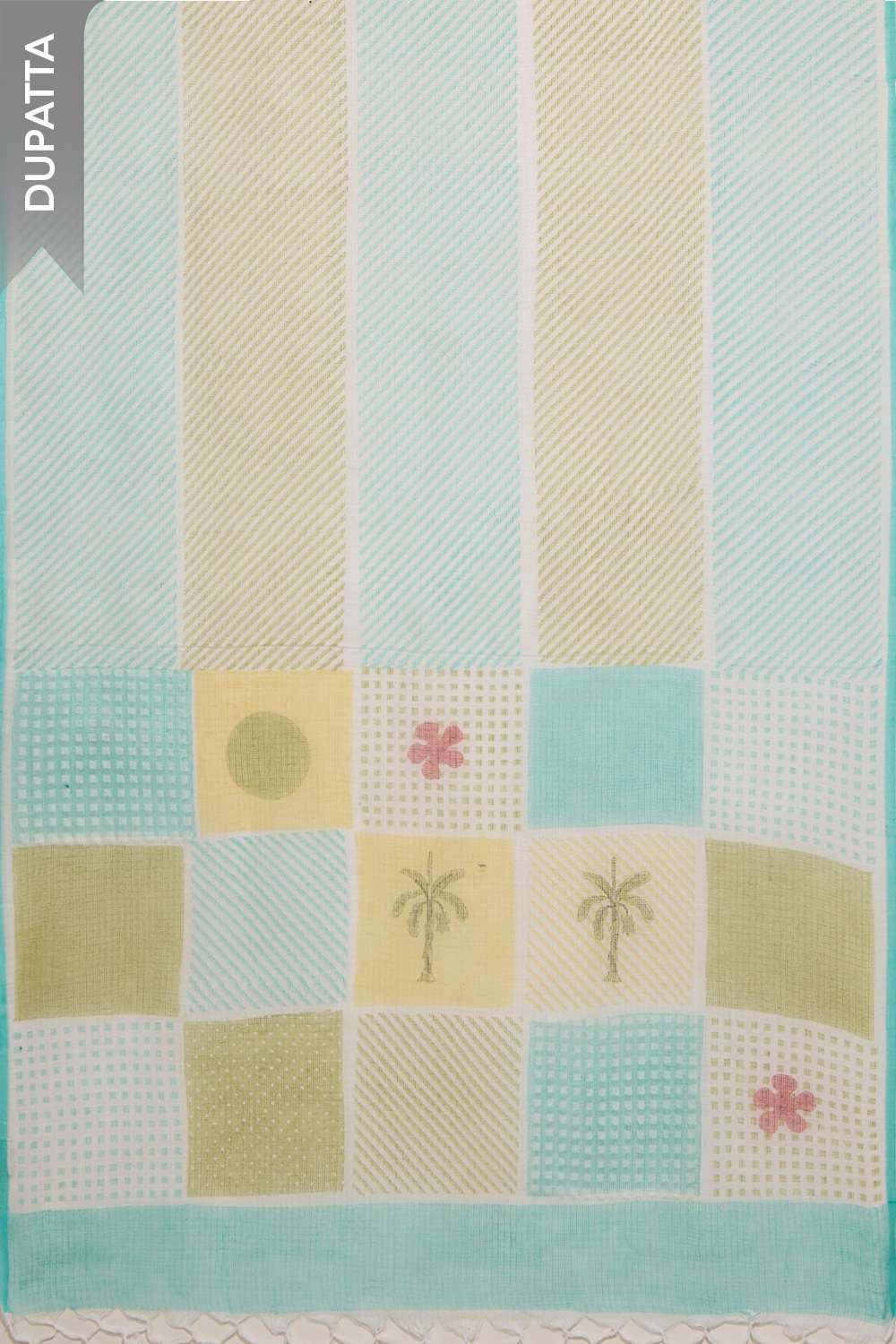 Light Green Pure Cotton Embroidered Unstitched Suit Set image number null