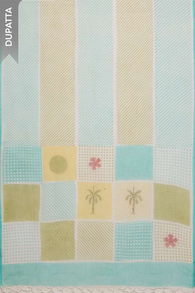 Light Green Pure Cotton Embroidered Unstitched Suit Set thumbnail image number null