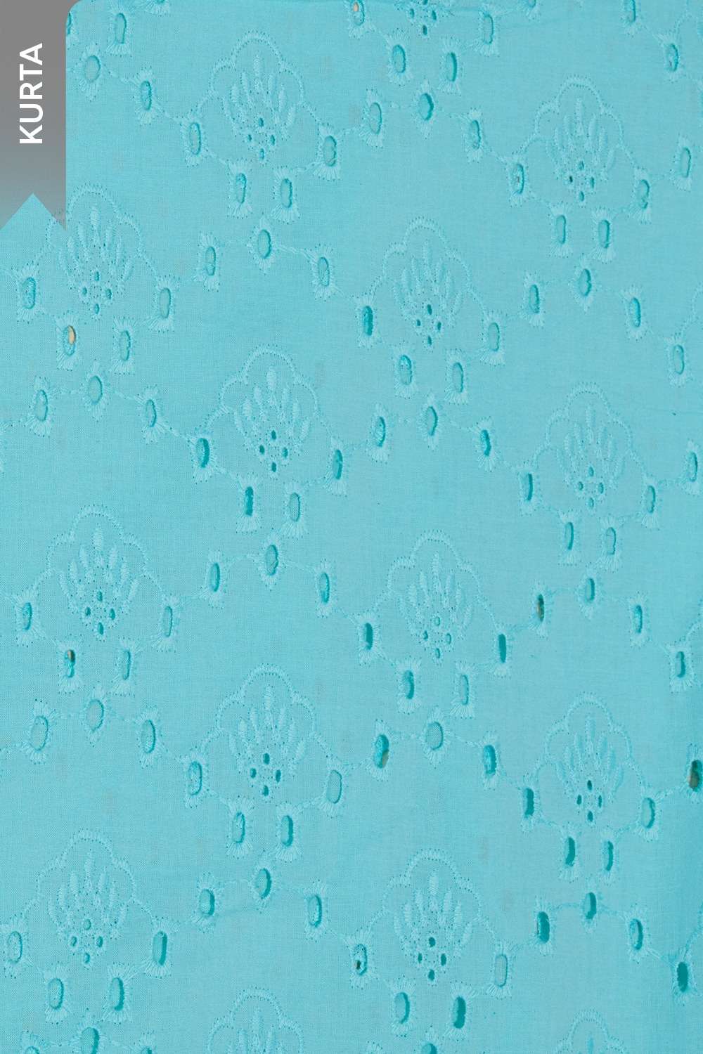 Light Blue Pure Cotton Embroidered Unstitched Suit Set image number null