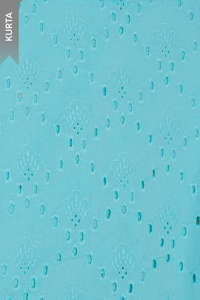 Light Blue Pure Cotton Embroidered Unstitched Suit Set thumbnail image number null