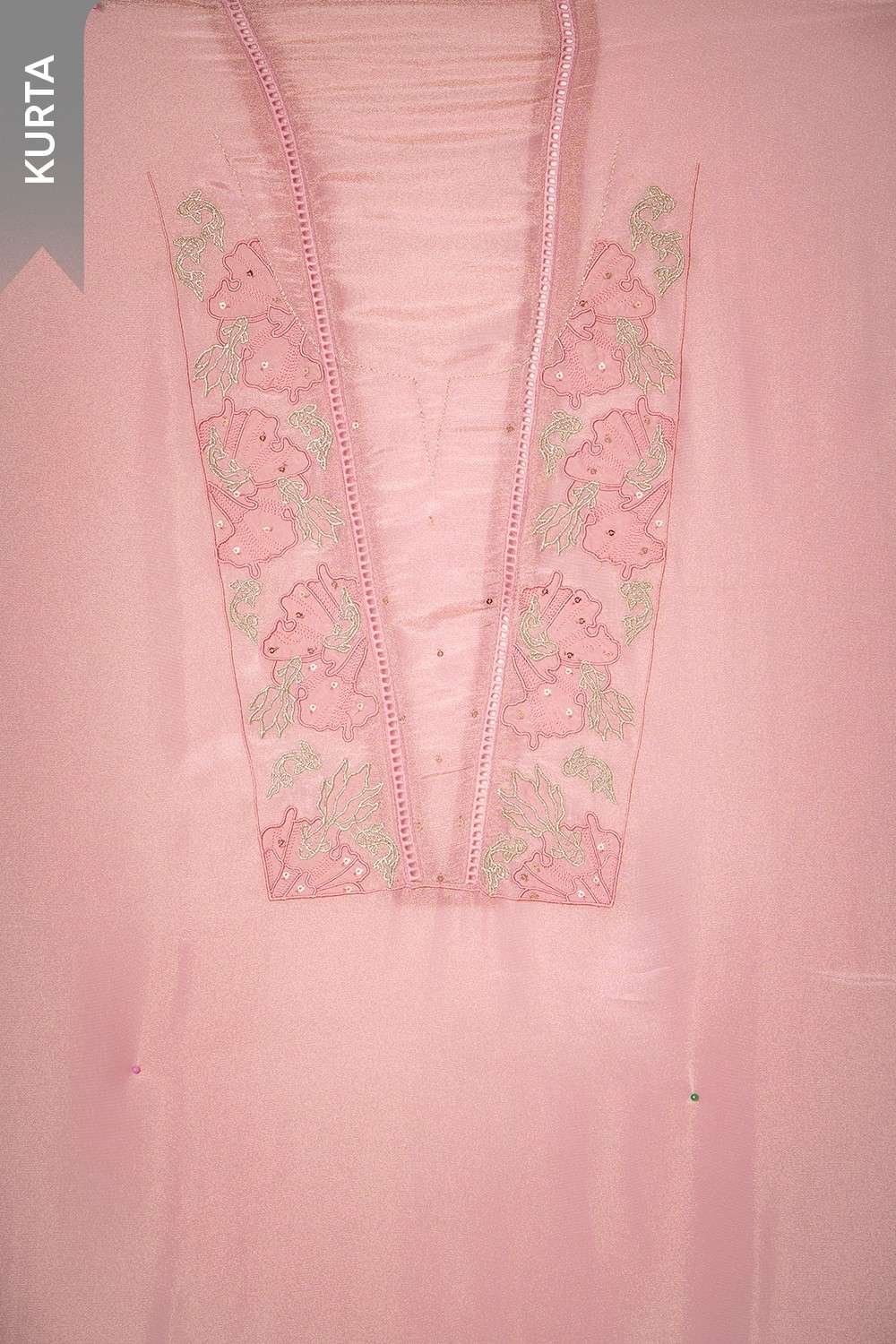 Pink Viscose Tissue Embroidered Unstitched Suit Set image number null