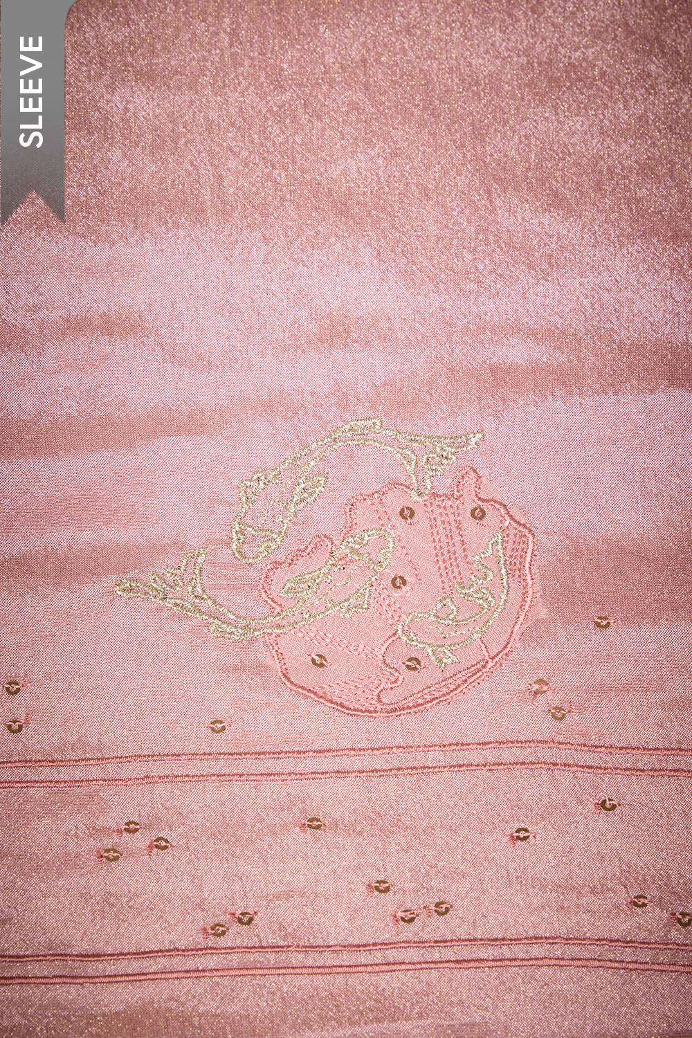 Pink Viscose Tissue Embroidered Unstitched Suit Set image number null