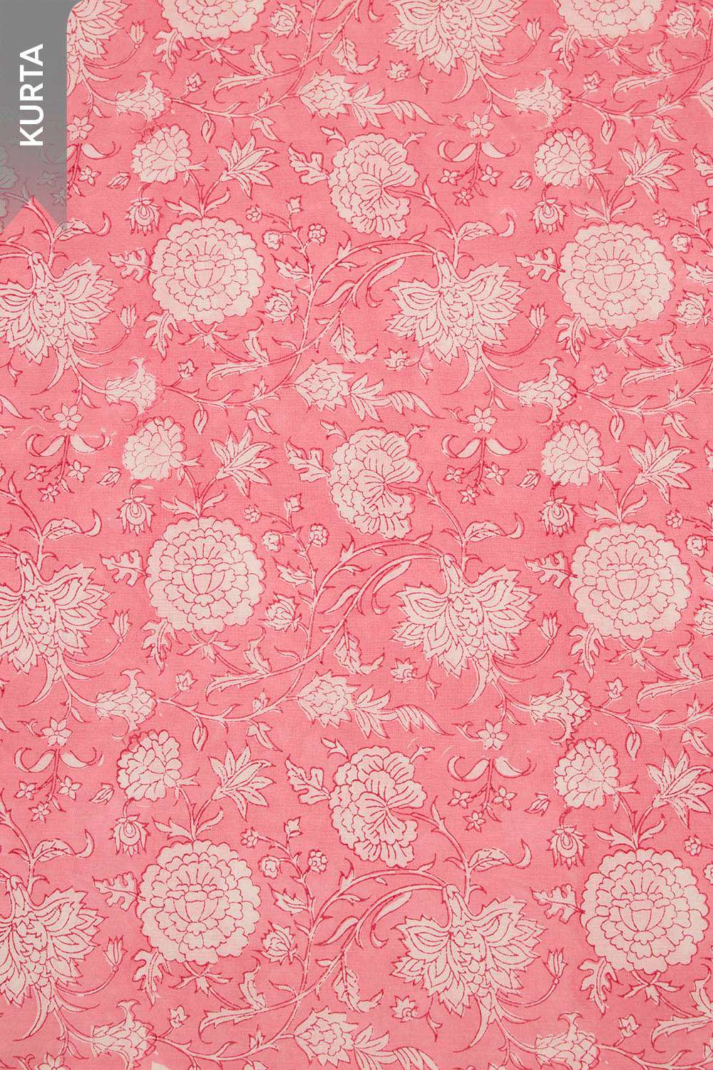 Light Pink Pure Cotton Printed Sanganeri Unstitched Suit Set image number null