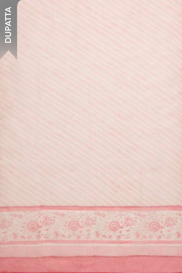 Light Pink Pure Cotton Printed Sanganeri Unstitched Suit Set thumbnail image number null