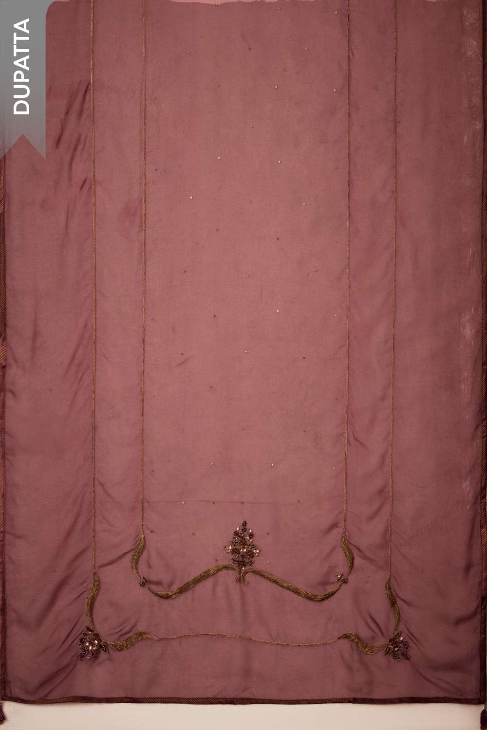 Violet Velvet Embroidered Unstitched Suit Set image number null