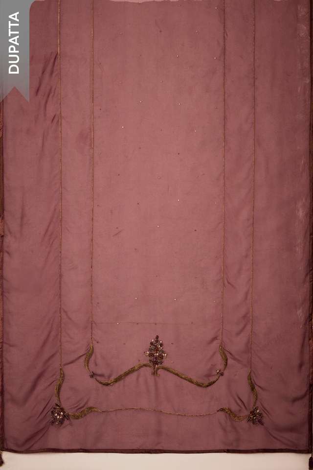 Violet Velvet Embroidered Unstitched Suit Set thumbnail image number null