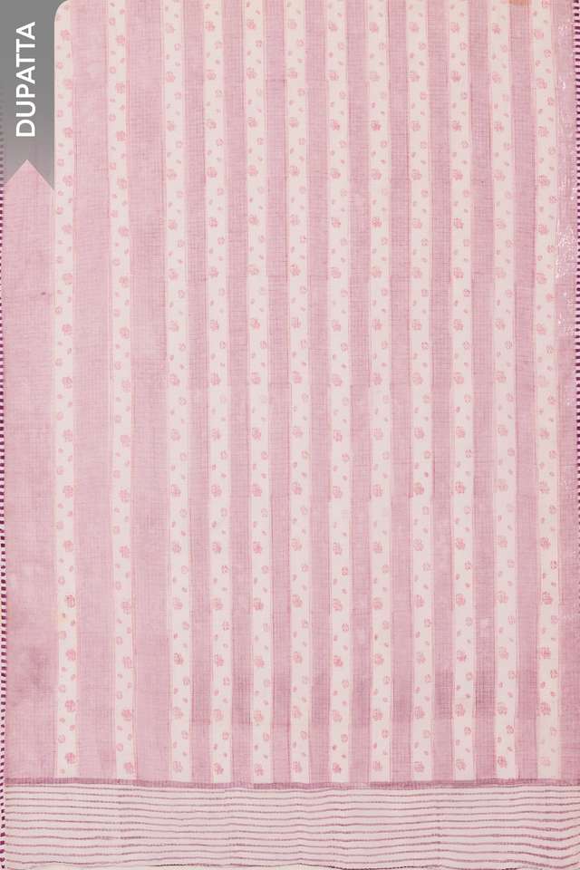 Purple Pure Cotton Printed Sanganeri Unstitched Suit Set thumbnail image number null