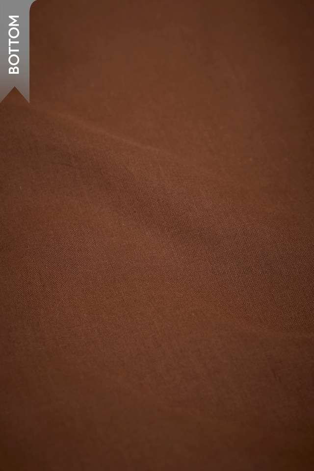 Brown Block Printed Pure Silk Cotton Unstitched Suit Set thumbnail image number null