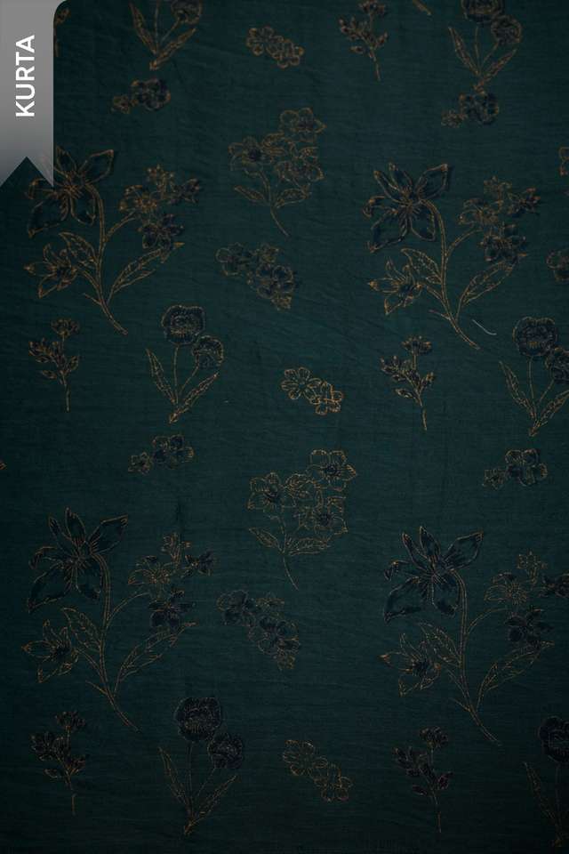 Blue Block Printed Pure Silk Cotton Unstitched Suit Set thumbnail image number null