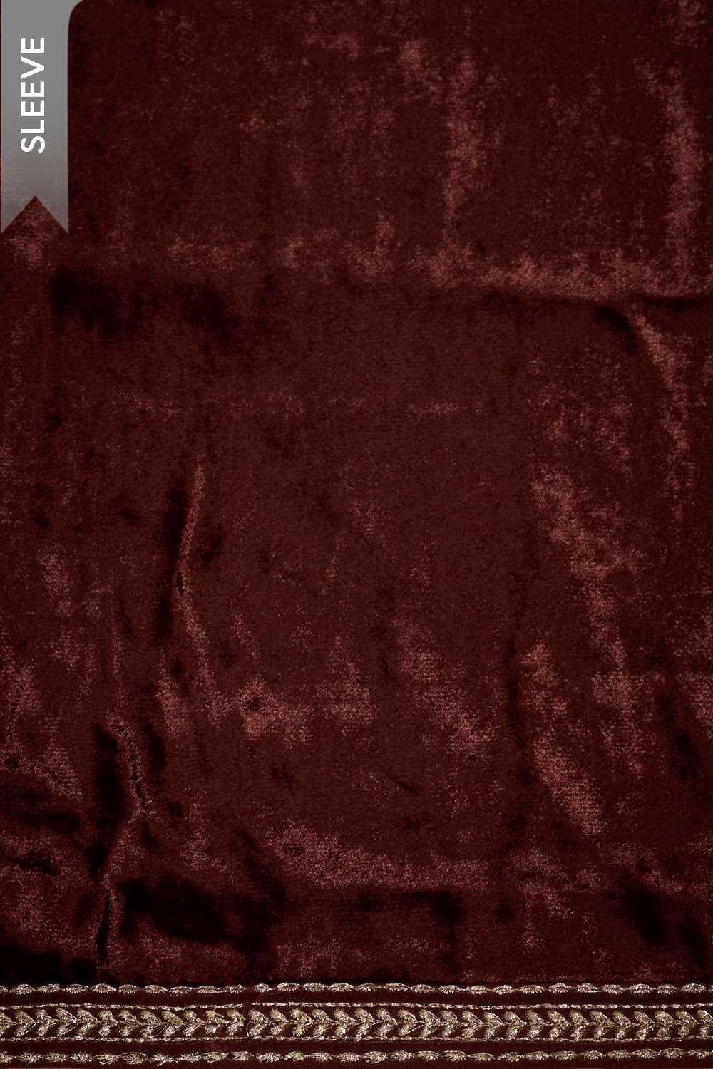 Brown Velvet Embroidered Unstitched Suit Set image number null