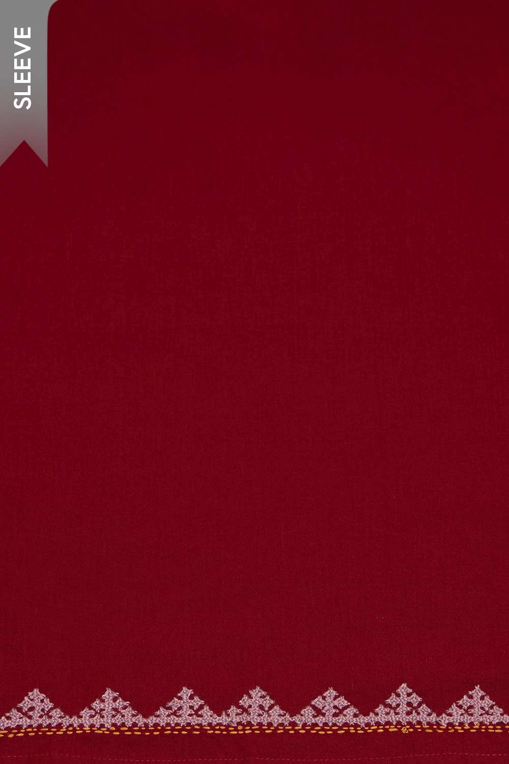 Dark Red Lambani Embroidered Pure Cotton Unstitched Suit Set image number null