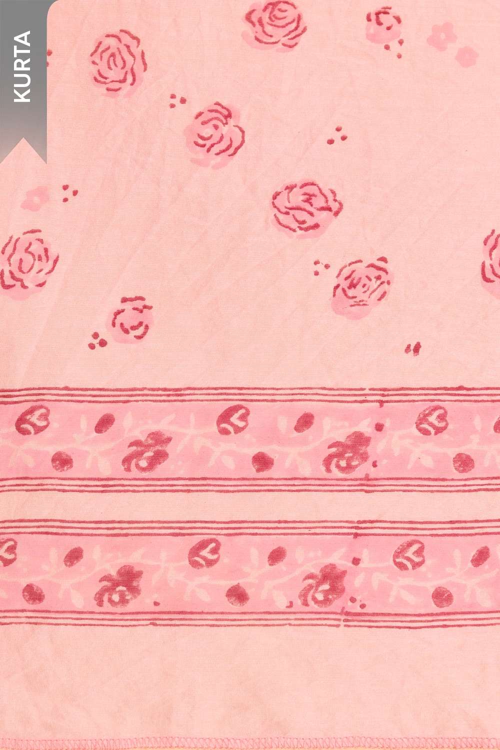 Light Pink Pure Silk Cotton Printed Sanganeri Unstitched Suit Set image number null