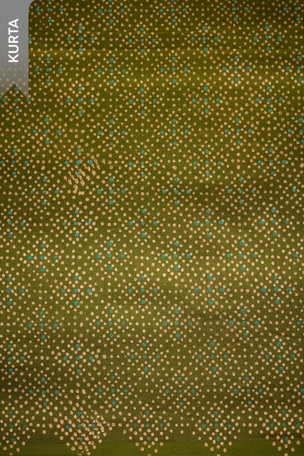 Green Pure Silk Cotton Printed Mukaish Unstitched Suit Set image number null
