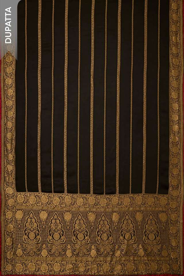 Black Viscose Cutwork Unstitched Suit Set thumbnail image number null