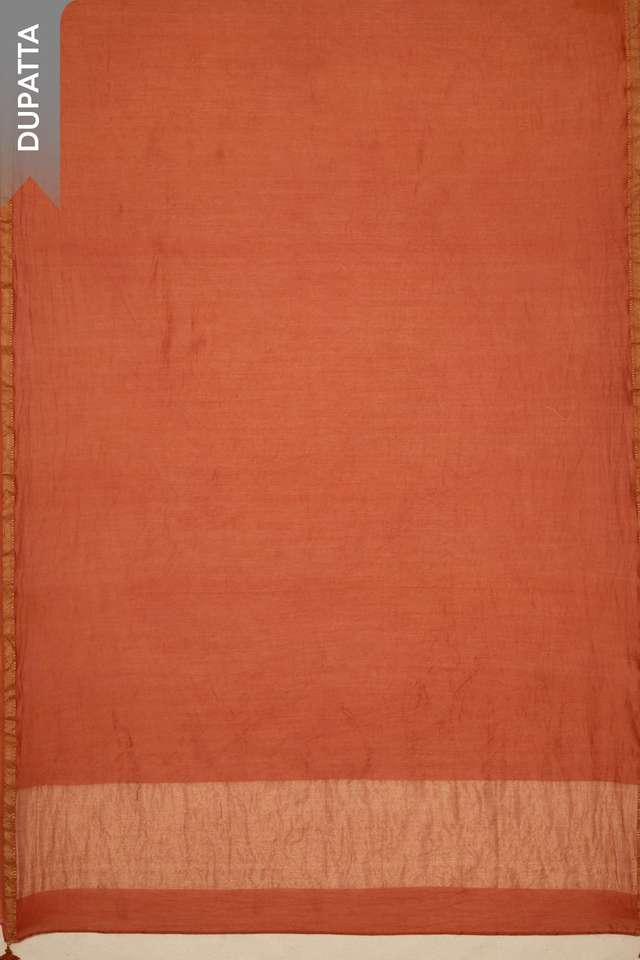Orange Pure Tissue Cotton Embroidered Unstitched Suit Set thumbnail image number null