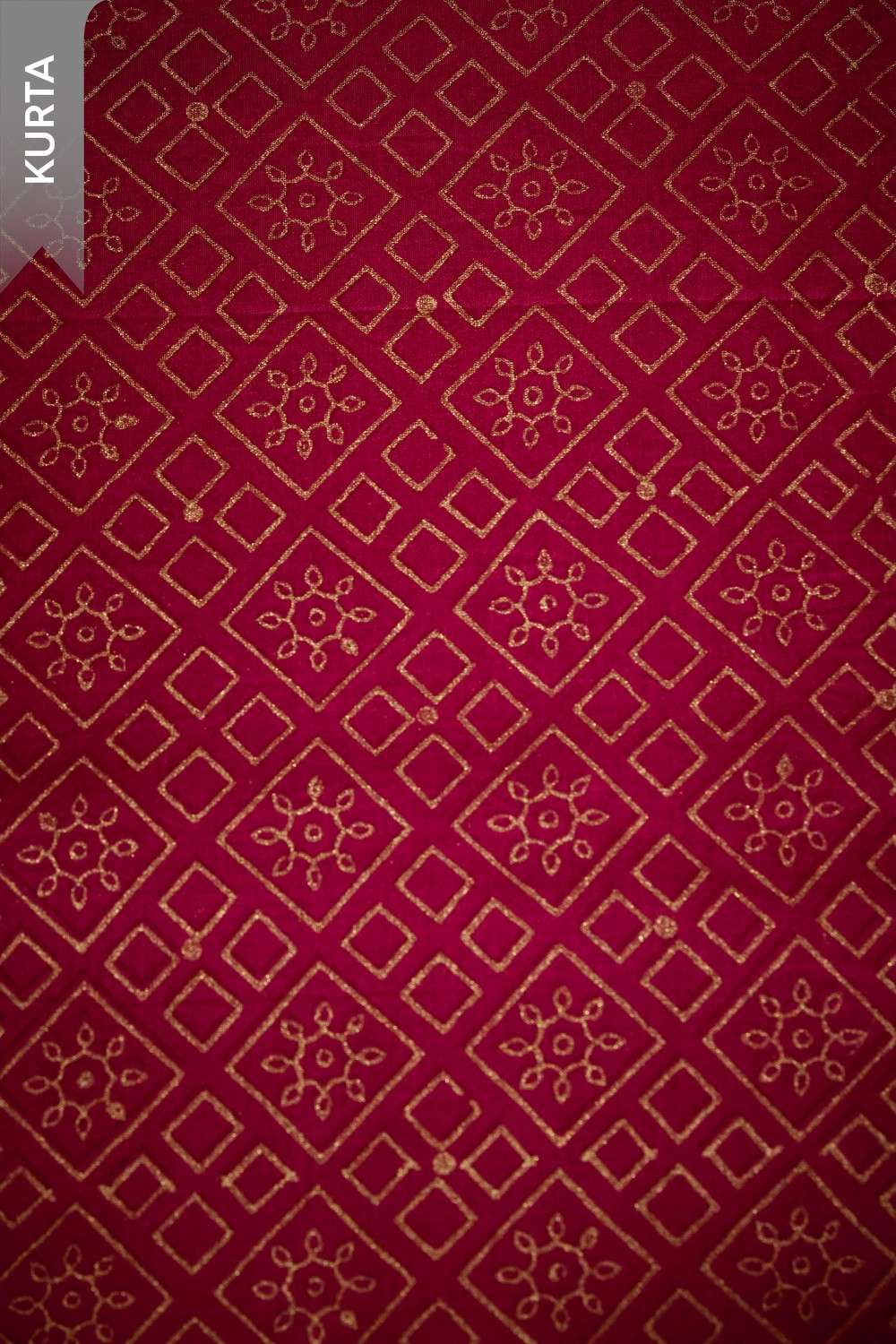 Dark Pink Pure Silk Cotton Block Printed Unstitched Suit Set image number null