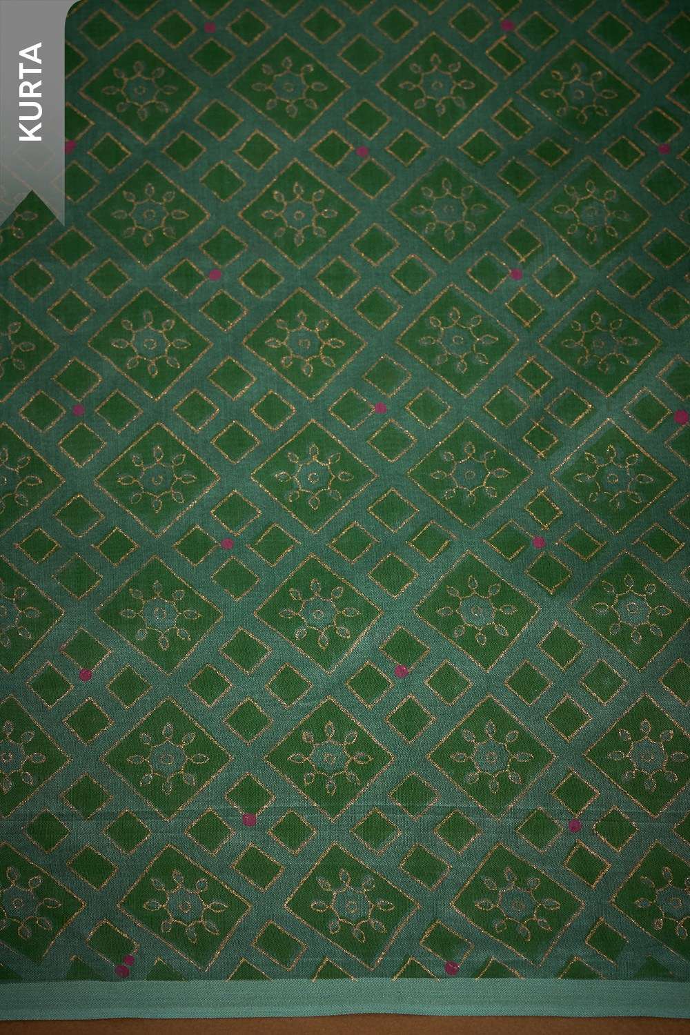 Light Green Block Printed Pure Silk Cotton Unstitched Suit Set image number null