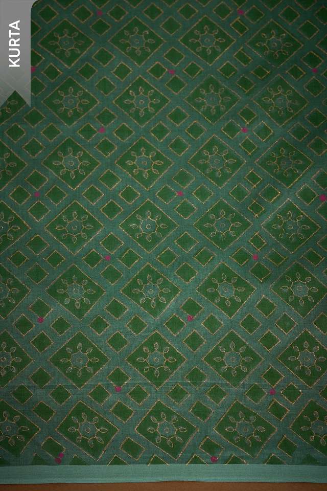 Light Green Block Printed Pure Silk Cotton Unstitched Suit Set thumbnail image number null