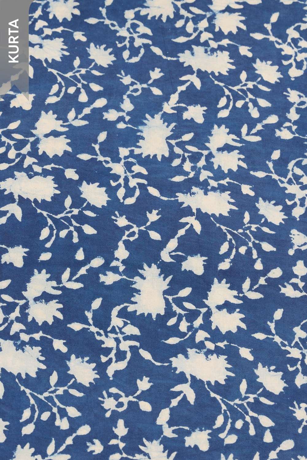 Blue Pure Cotton Dabu Block Printed Unstitched Suit Set image number null