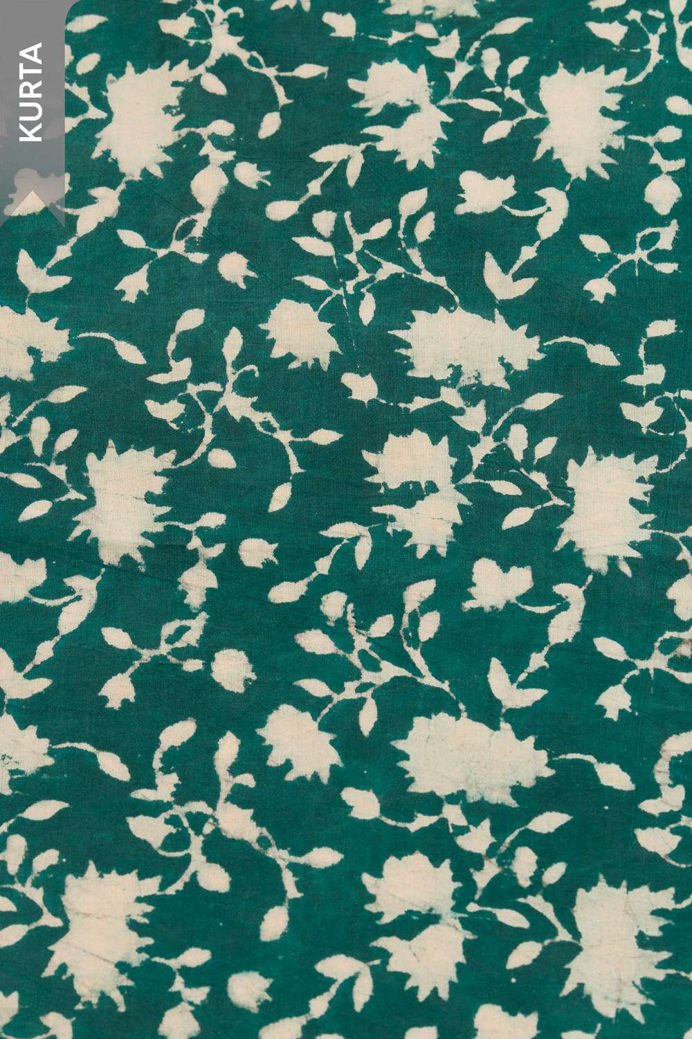 Green Pure Cotton Dabu Block Printed Unstitched Suit Set image number null