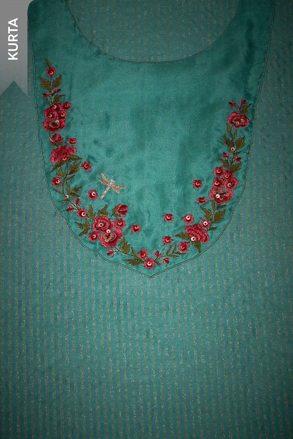 Light Blue Embroidered Pure Silk Cotton Unstitched Suit Set image number null