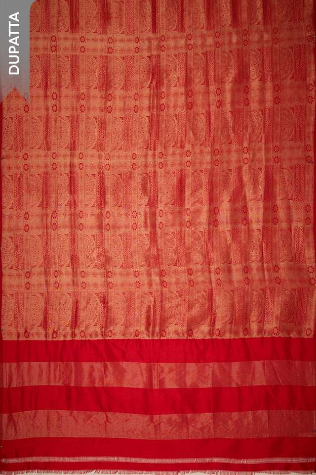 Red Woven Silk Viscose Unstitched Suit Set thumbnail image number null