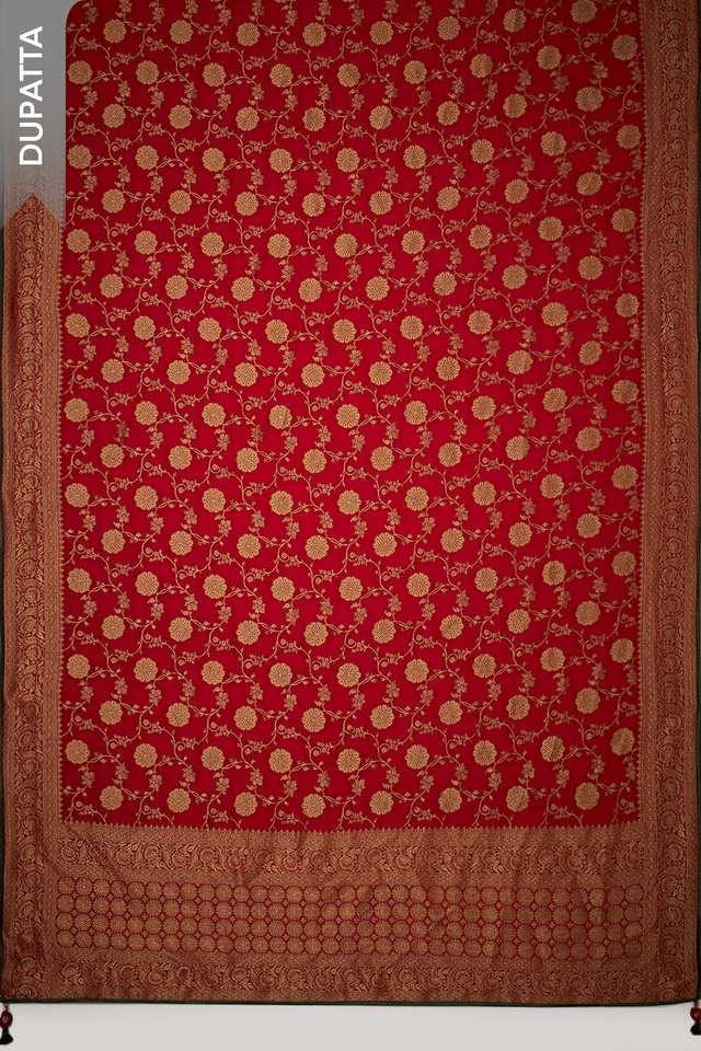 Red Embroidered Viscose Unstitched Suit Set thumbnail image number null