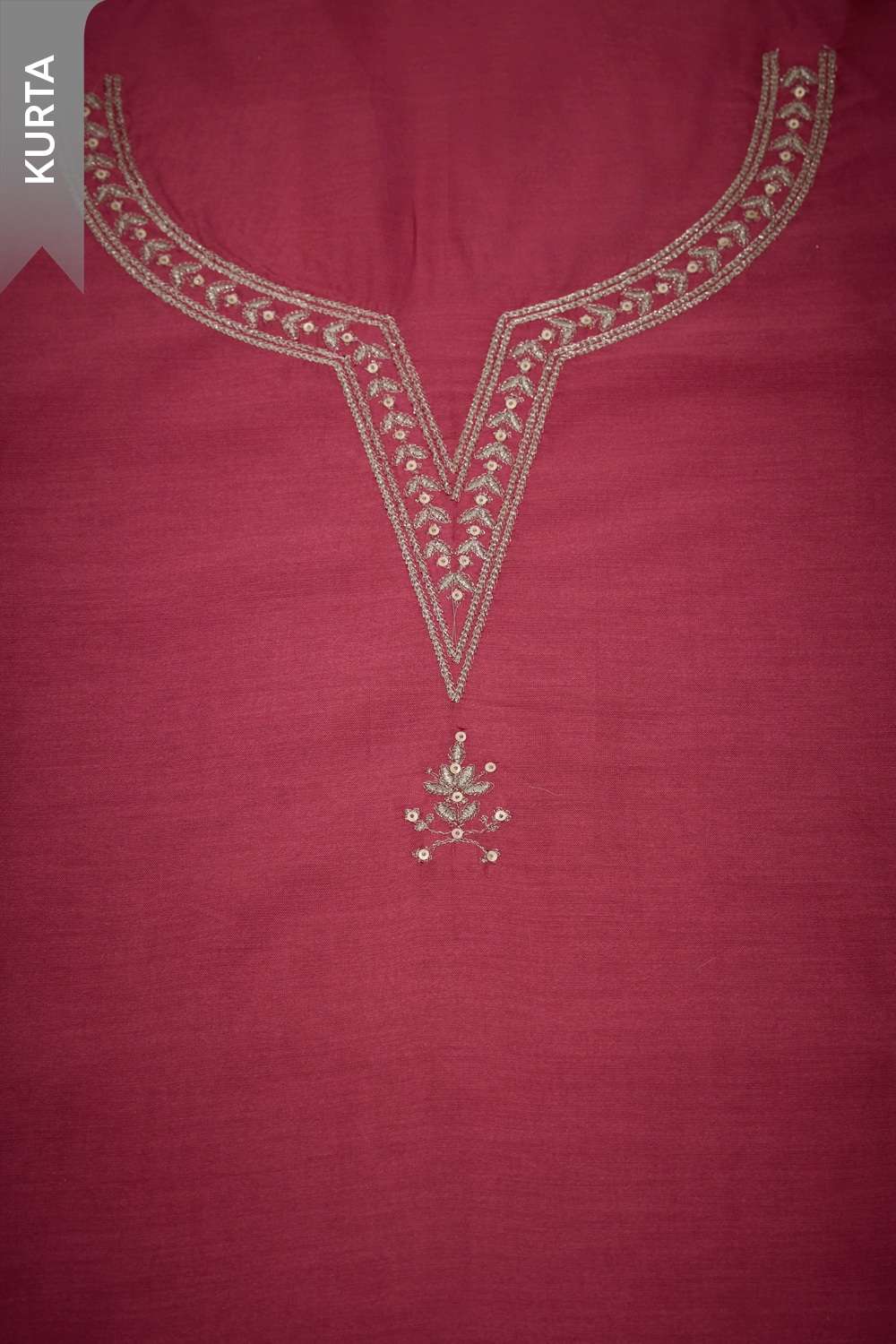 Pink Embroidered Pure Silk Cotton Unstitched Suit Set image number null