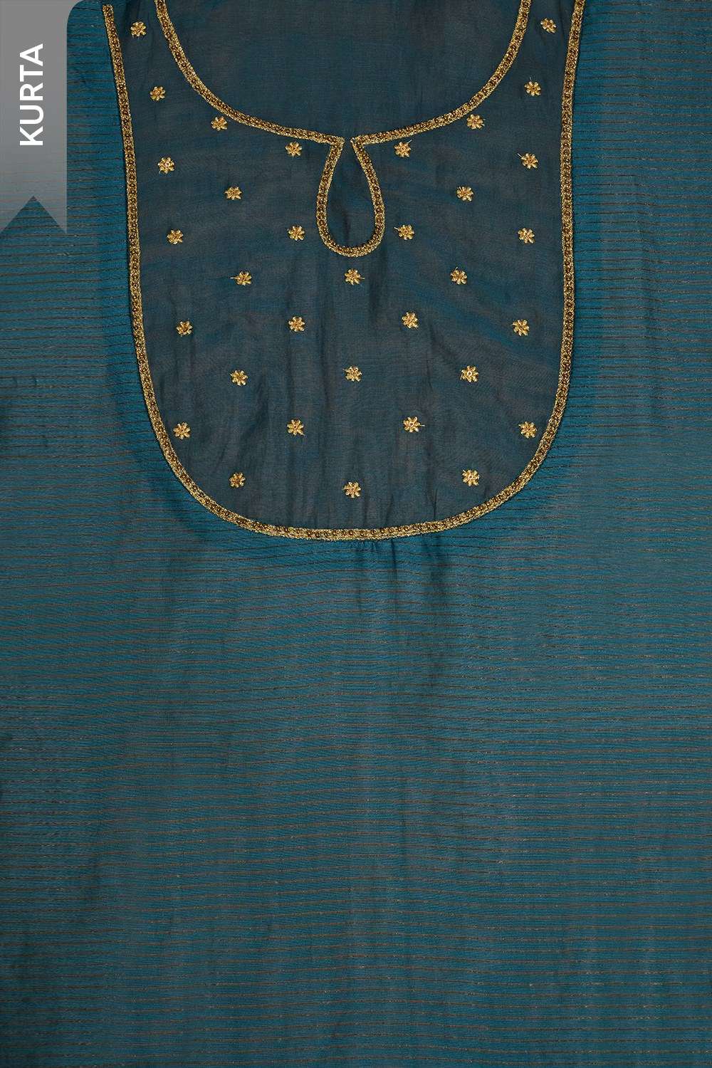 Blue Pure Silk Cotton Embroidered Unstitched Suit Set image number null