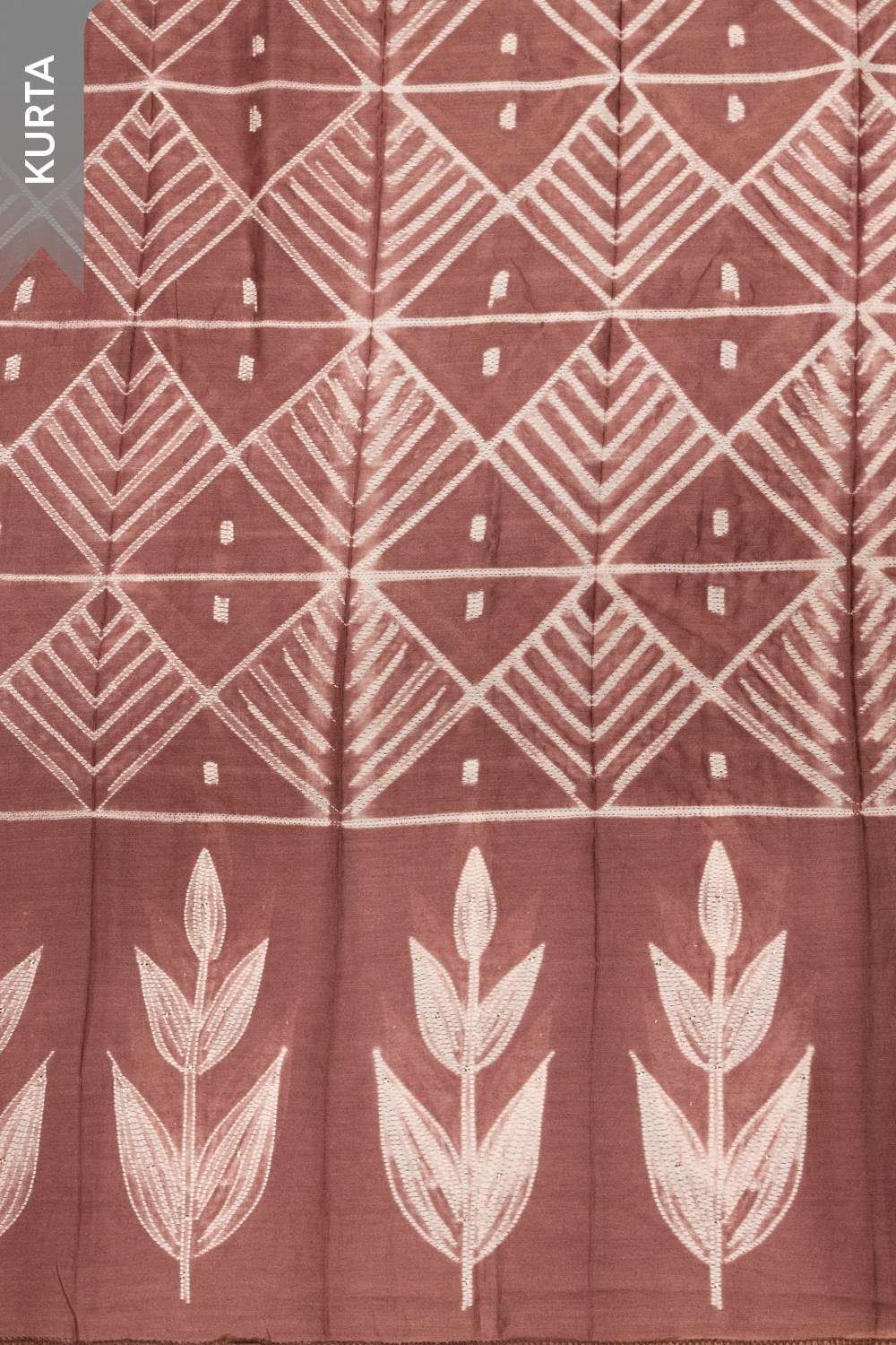 Brown Pure Silk Cotton Tie & Dye Shibori Unstitched Suit Set image number null