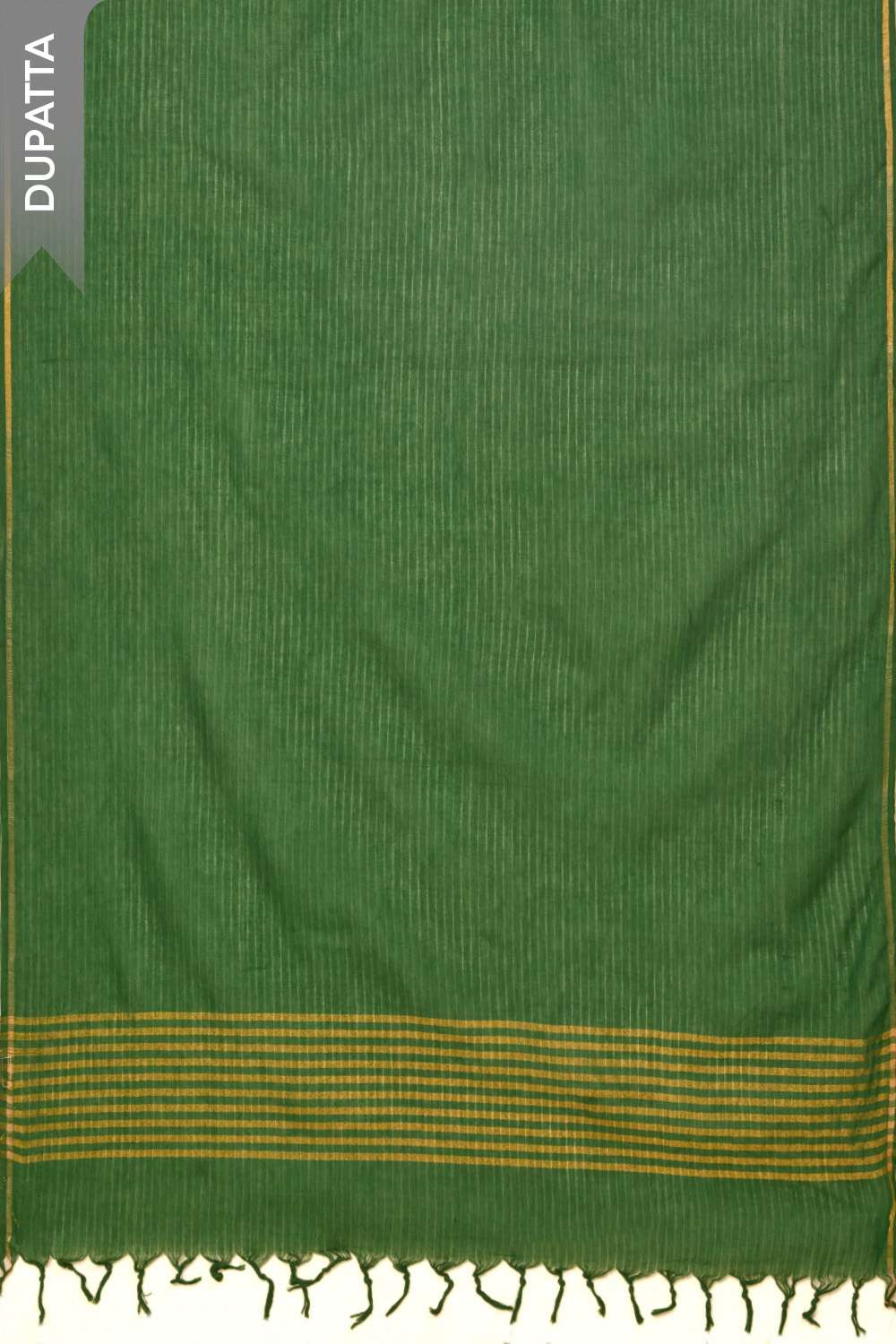 Dark Green Woven Pure Cotton Unstitched Suit Set image number null