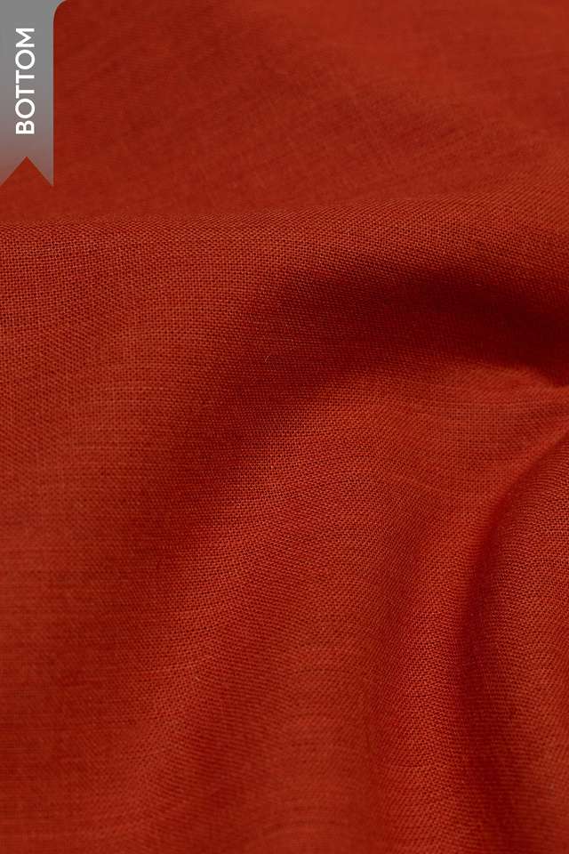 Dark Orange Woven Pure Cotton Unstitched Suit Set thumbnail image number null