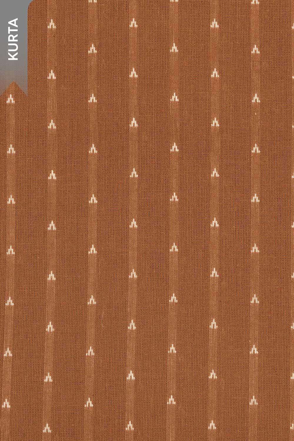 Brown Woven Pure Cotton Unstitched Suit Set image number null