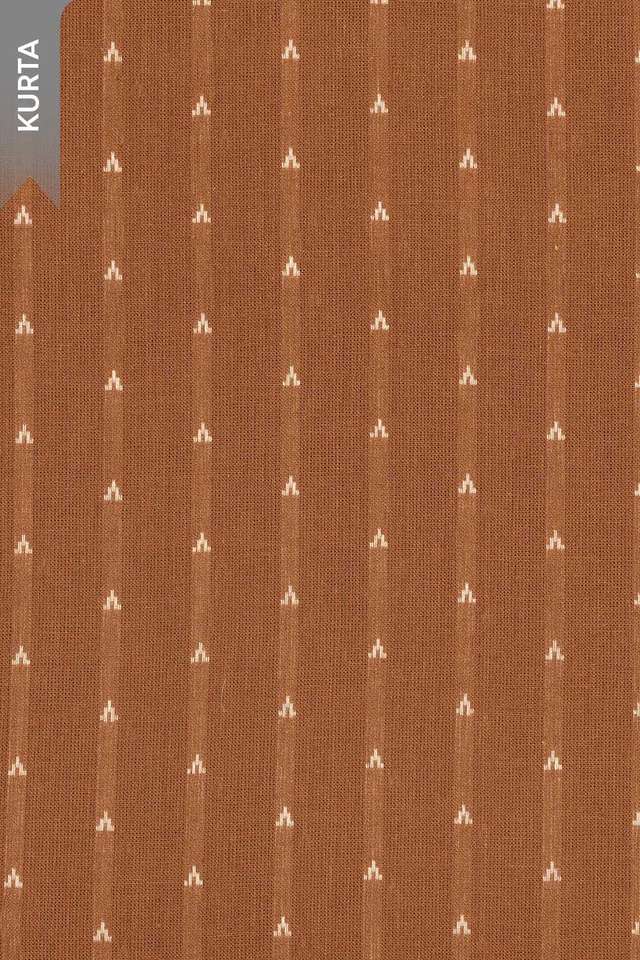 Brown Woven Pure Cotton Unstitched Suit Set thumbnail image number null