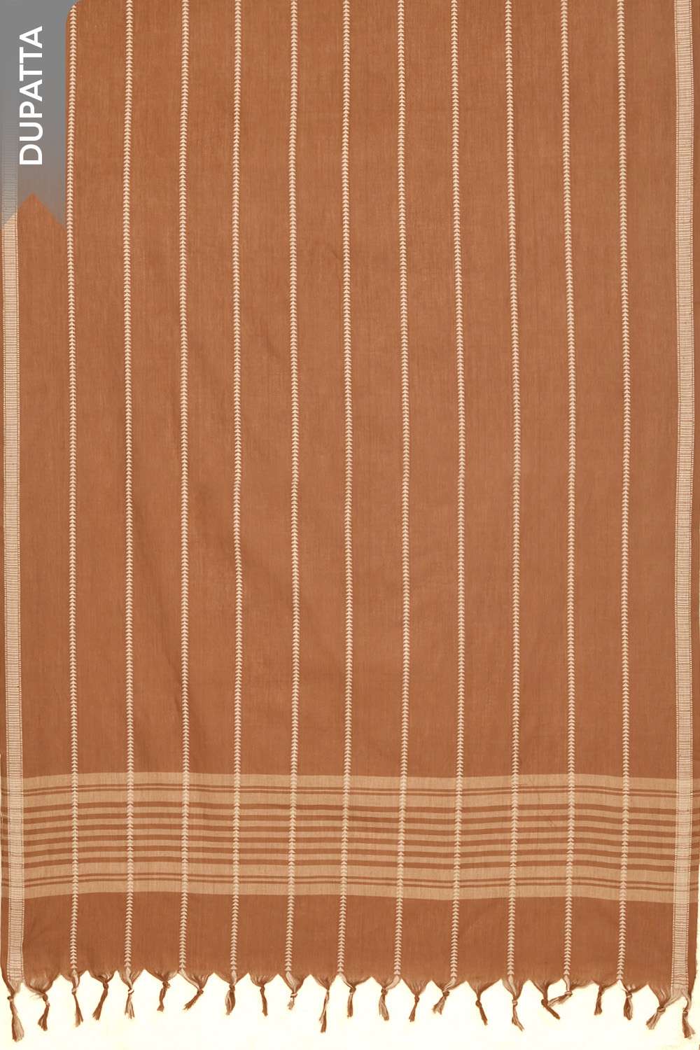 Brown Woven Pure Cotton Unstitched Suit Set image number null
