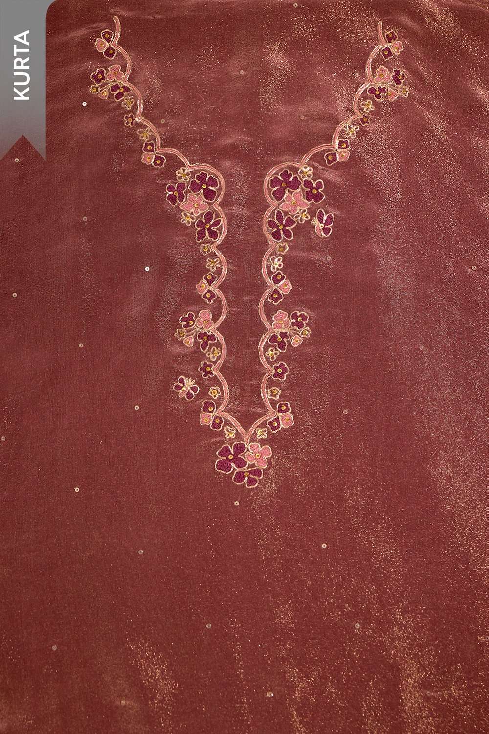 Purple Viscose Tissue Embroidered Unstitched Suit Set image number null