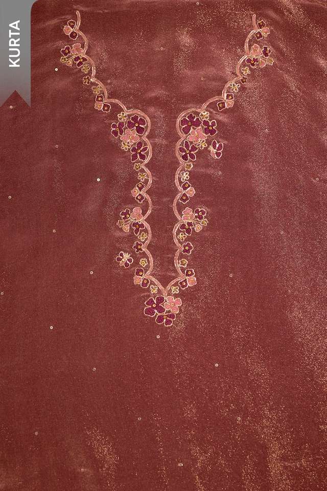 Purple Viscose Tissue Embroidered Unstitched Suit Set thumbnail image number null